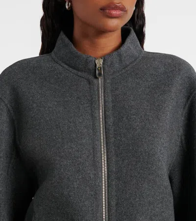 Extreme Cashmere Motor Wool And Cashmere Bomber Jacket In Gray