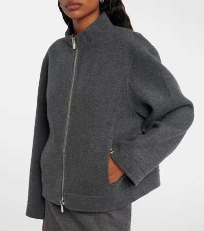 Extreme Cashmere Motor Wool And Cashmere Bomber Jacket In Gray