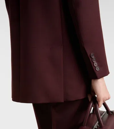 Max Mara Double-breasted Wool Blazer Jackets Bordeaux In Burgundy
