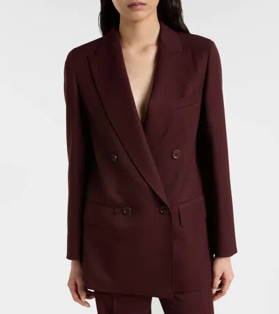 Max Mara Double-breasted Wool Blazer Jackets Bordeaux In Burgundy