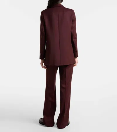 Max Mara Double-breasted Wool Blazer Jackets Bordeaux In Burgundy