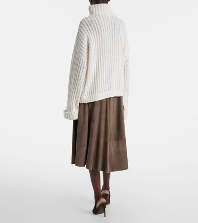 Brunello Cucinelli Cashmere Turtleneck In White