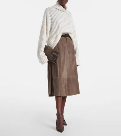 Brunello Cucinelli Cashmere Turtleneck In White