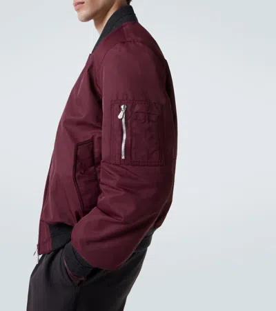 Brunello Cucinelli Padded Cashmere-trimmed Shell Bomber Jacket In Burgundy