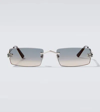 Cartier Panthère De  Rectangular Sunglasses In Metallic