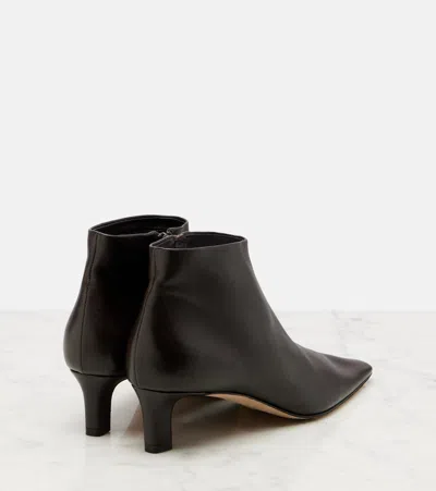 The Row Black Carla 45 Ankle Boots In Leather In Black