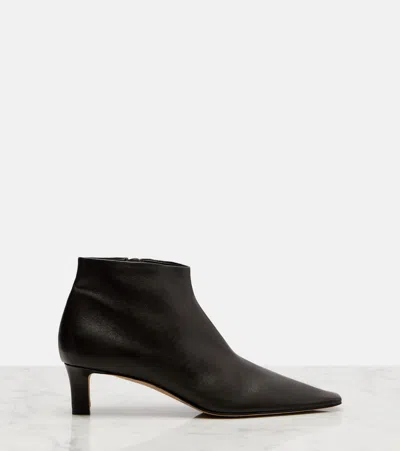 The Row Black Carla 45 Ankle Boots In Leather In Black