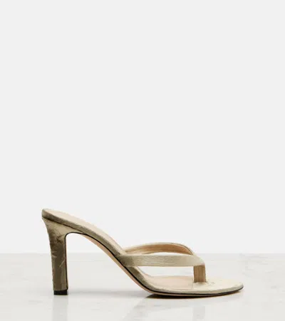 SACHA天鹅绒夹趾凉鞋