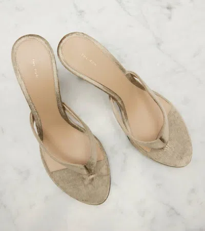 SACHA天鹅绒夹趾凉鞋