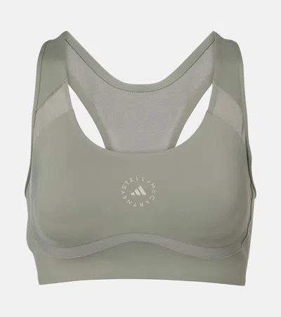 Adidas By Stella Mccartney Power Impact Sports Bra In Gray