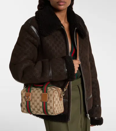 Gucci Mini Gg Canvas Crossbody Bag In Neutral