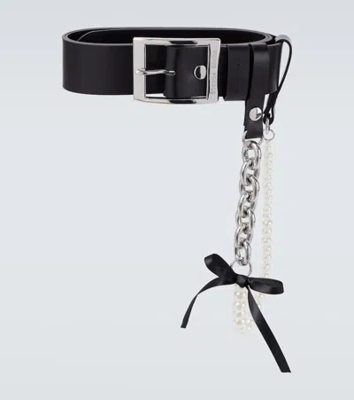 Simone Rocha Embellished Leather Belt In Black