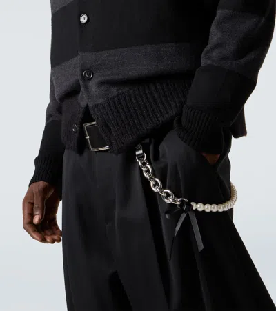 Simone Rocha Embellished Leather Belt In Black