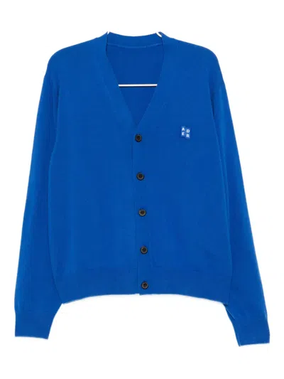 Ader Error Logo-embroidered Cardigan In Blue