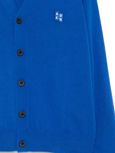Ader Error Logo-embroidered Cardigan In Blue