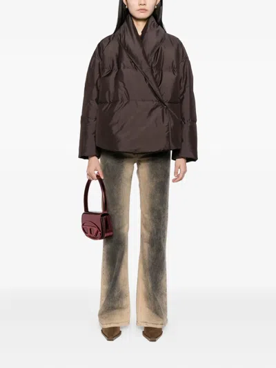 Less Cropped Down Jacket In Brown