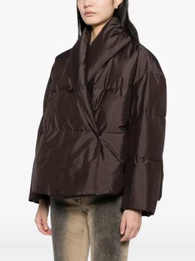 Less Cropped Down Jacket In Brown