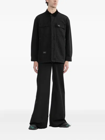 Izzue Logo-patch Shirt Jacket In Black