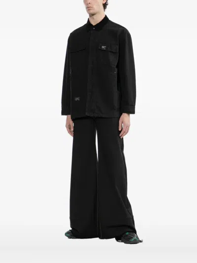 Izzue Logo-patch Shirt Jacket In Black