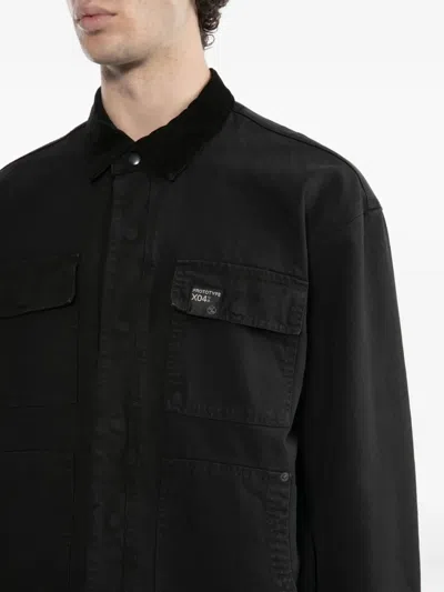 Izzue Logo-patch Shirt Jacket In Black