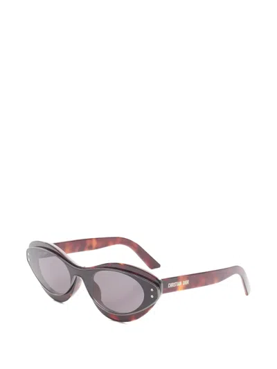 Pre-owned Dior 2020s Meteor B1i Cat-eye Sunglasses In Brown