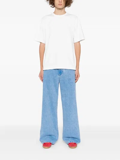 Ader Error Slogan-embroidered T-shirt In Red