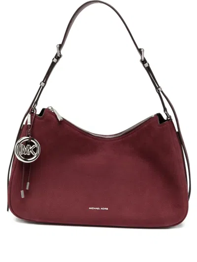 Michael Kors Nolita Medium Nubuck Shoulder Bag In Red