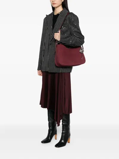 Michael Kors Nolita Medium Nubuck Shoulder Bag In Red