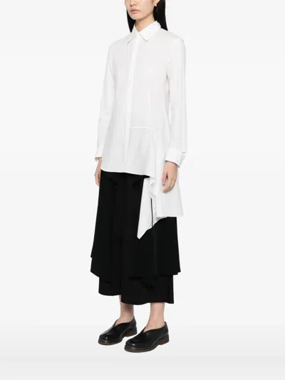 Yohji Yamamoto Asymmetrisches Langarmshirt In Neutral
