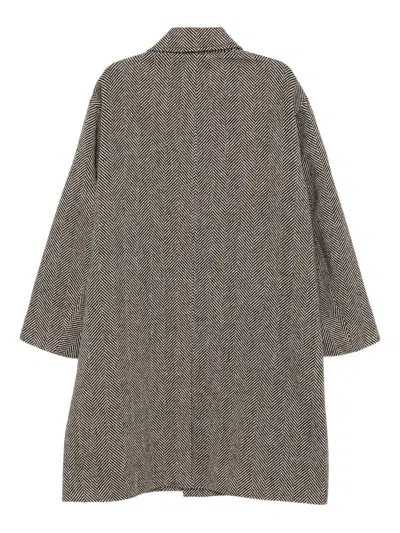 Croquis Herringbone Coat In Gray
