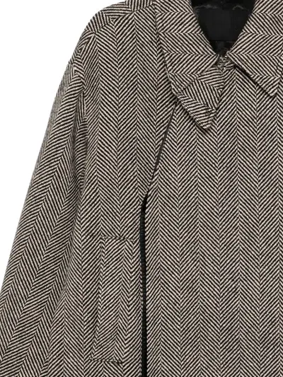 Croquis Herringbone Coat In Gray