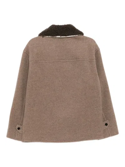 Croquis Detachable Collar Jacket In Neutral