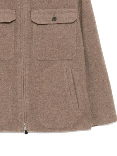 Croquis Detachable Collar Jacket In Neutral