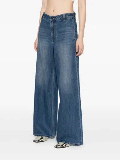 Less Logo-patch Jeans In Blue