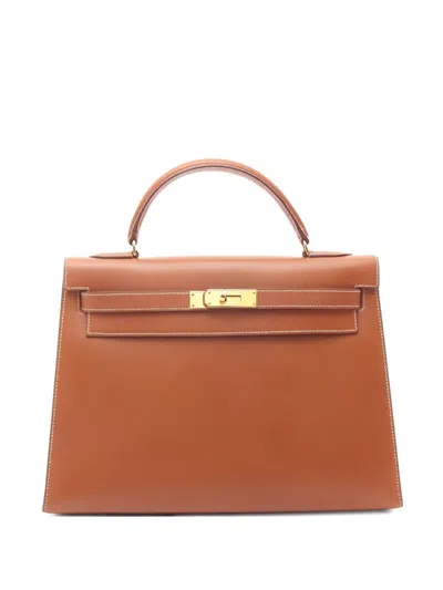 Pre-owned Hermes 1991 Kelly32 Handbag In Brown