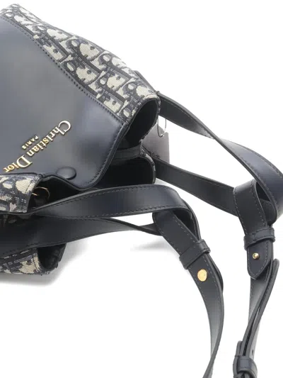 Pre-owned Dior 2020s Signature Oblique Bucket Bag In Blue