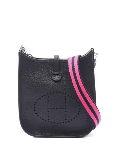 Pre-owned Hermes 2024 Evelyn Amazone 16 Perforated-logo Shoulder Bag In Blue