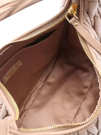 Pre-owned Miu Miu Matelassé Mew Wonder Handbag In Pink