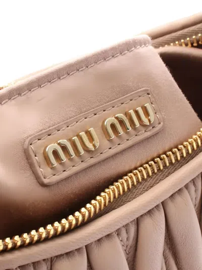 Pre-owned Miu Miu Matelassé Mew Wonder Handbag In Pink