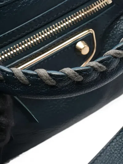 Pre-owned Balenciaga 2010s Mini Le City Metallic-edge Leather Handbag In Blue