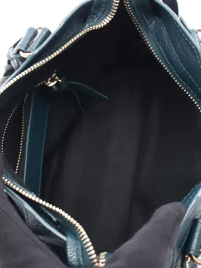 Pre-owned Balenciaga 2010s Mini Le City Metallic-edge Leather Handbag In Blue