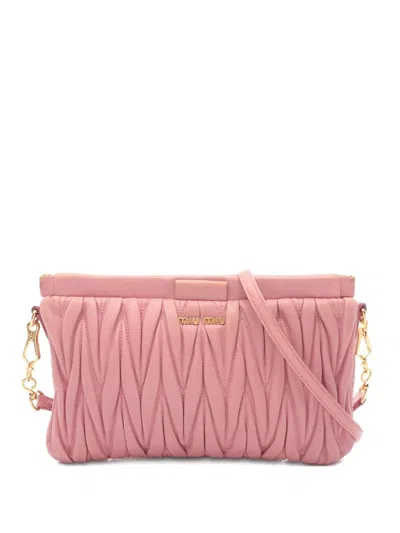 Pre-owned Miu Miu 2000 Matelasse Shoulder Bag In Pink