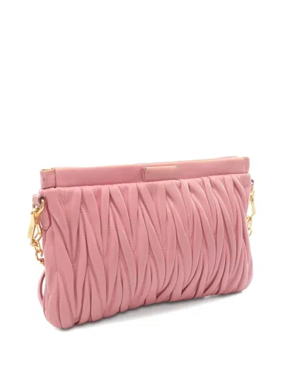 Pre-owned Miu Miu 2000 Matelasse Shoulder Bag In Pink