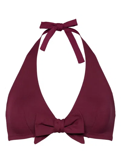 Eres Bow-embellished Halter-neck Bikini Top In Purple