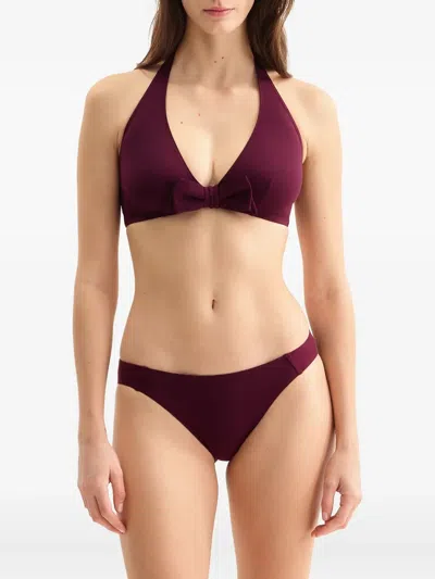 Eres Bow-embellished Halter-neck Bikini Top In Purple