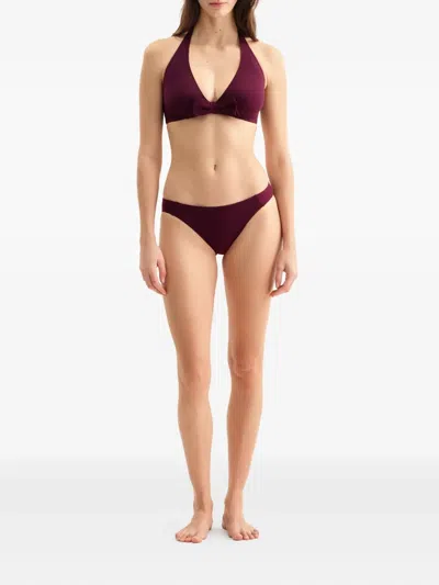 Eres Bow-embellished Halter-neck Bikini Top In Purple