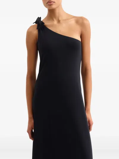 Eres Bow-detail One-shoulder Maxi Dress In Black