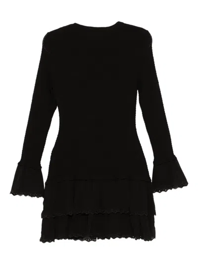 Michael Kors Smocked Mini Dress In Black
