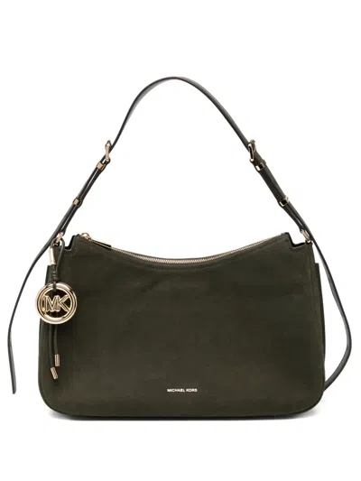 Michael Kors Soft Calfskin Shoulder Bag In Deep Green In Green