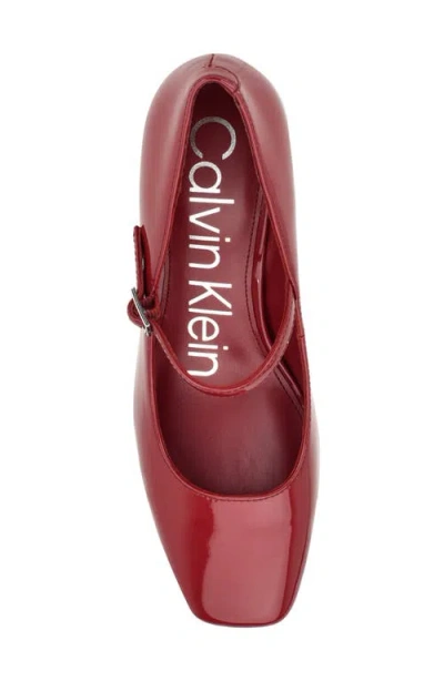 Calvin Klein Jatlee Block Heel Pump In Red